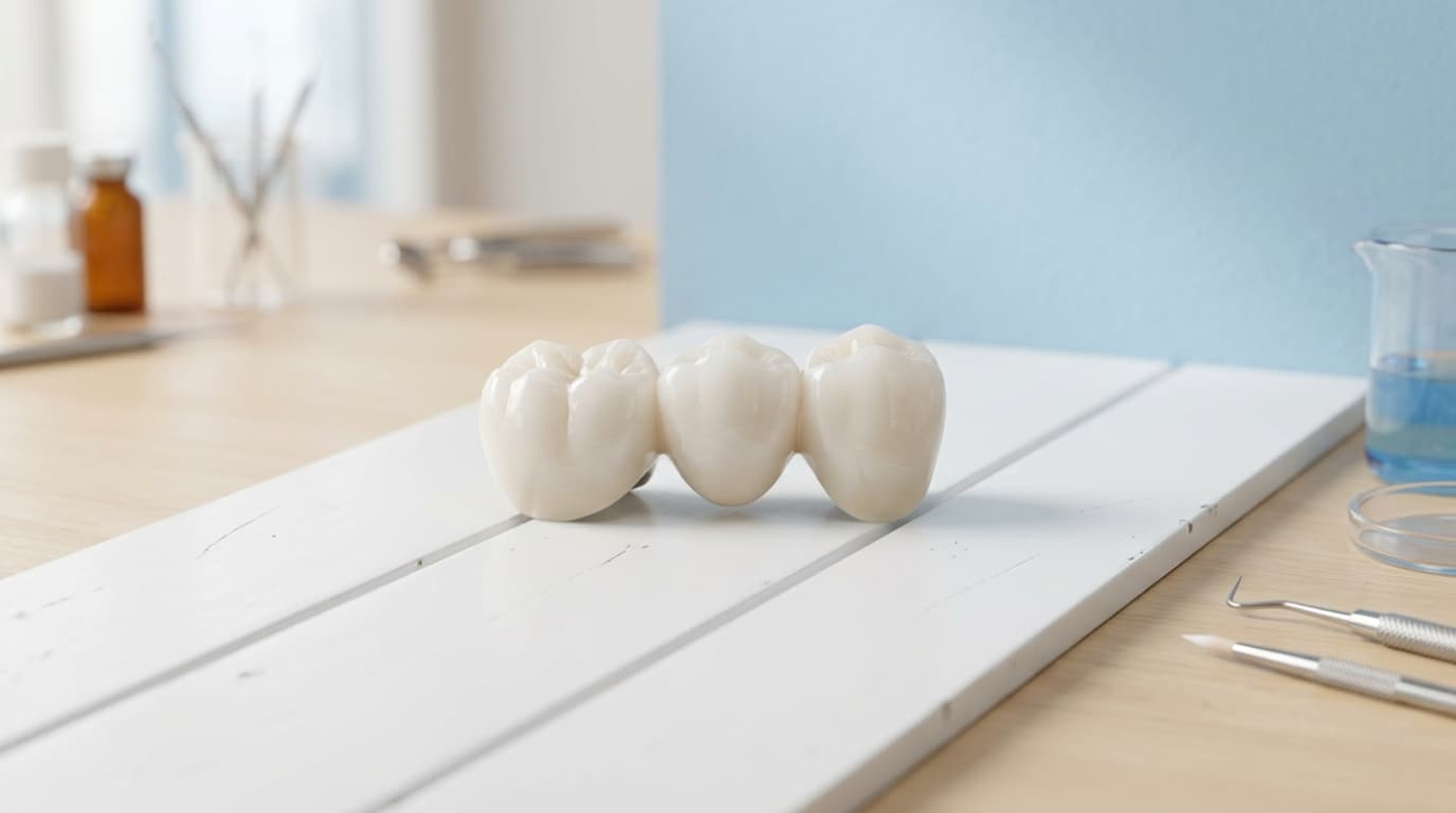 Dental bridge restoration on a row of teeth at a Bangkok clinic